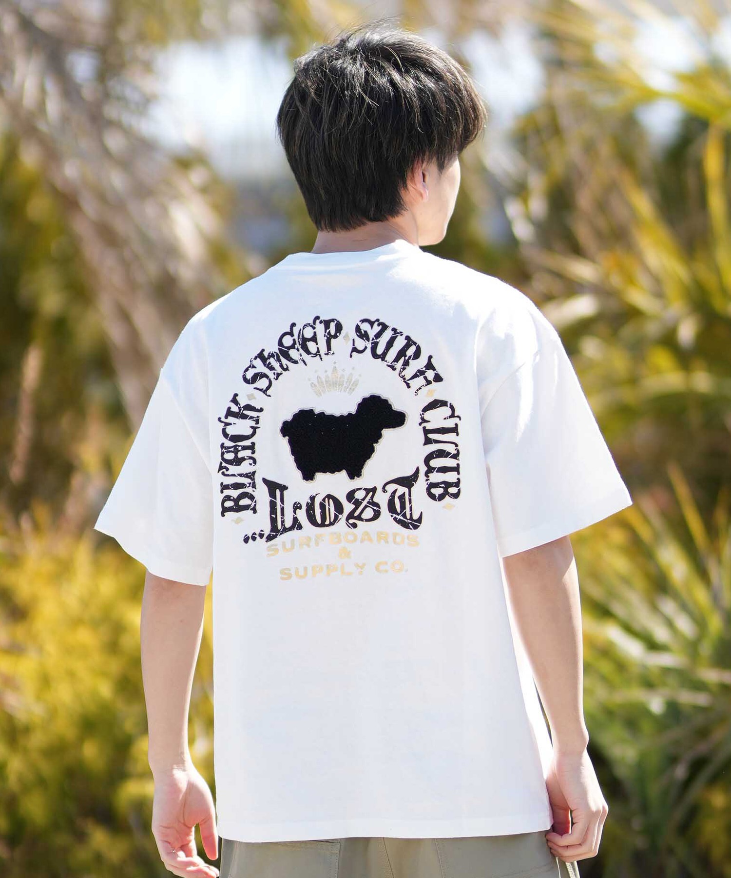 LOST ロスト 半袖 Tシャツ メンズ バックプリント THE FLOCKER TEE