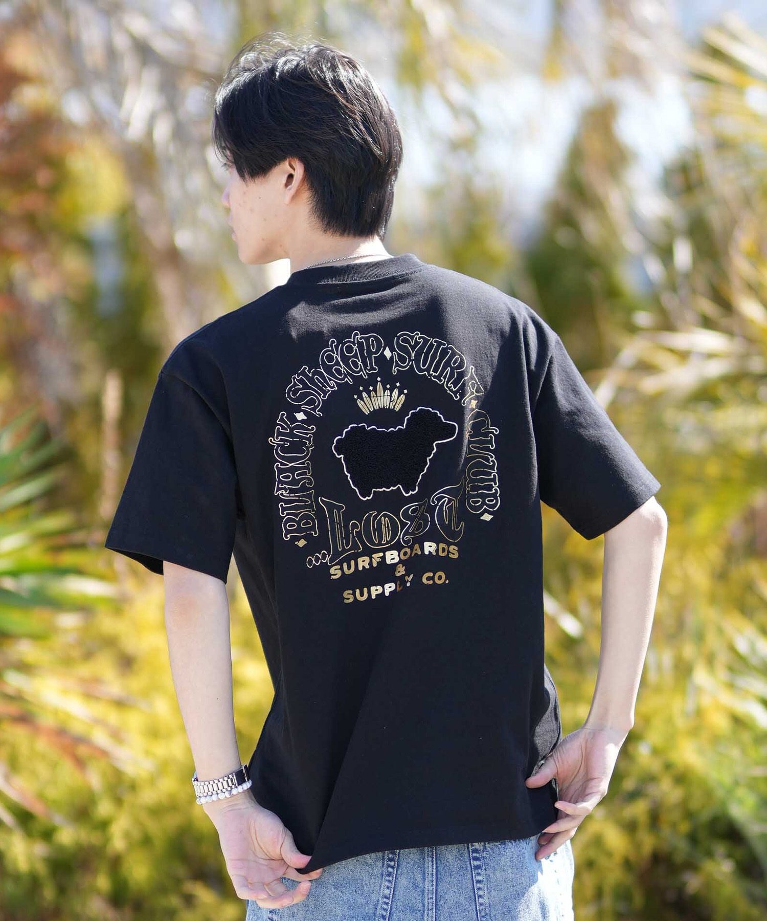 LOST ロスト 半袖 Tシャツ メンズ バックプリント THE FLOCKER TEE