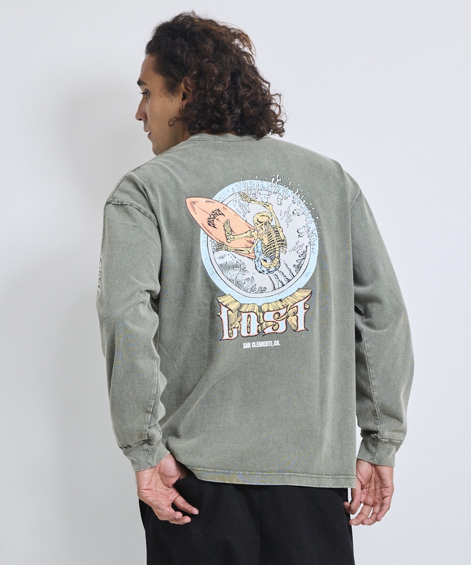 LOST ロスト 長袖 Tシャツ ロンT メンズ バックプリント AXIS LS TEE