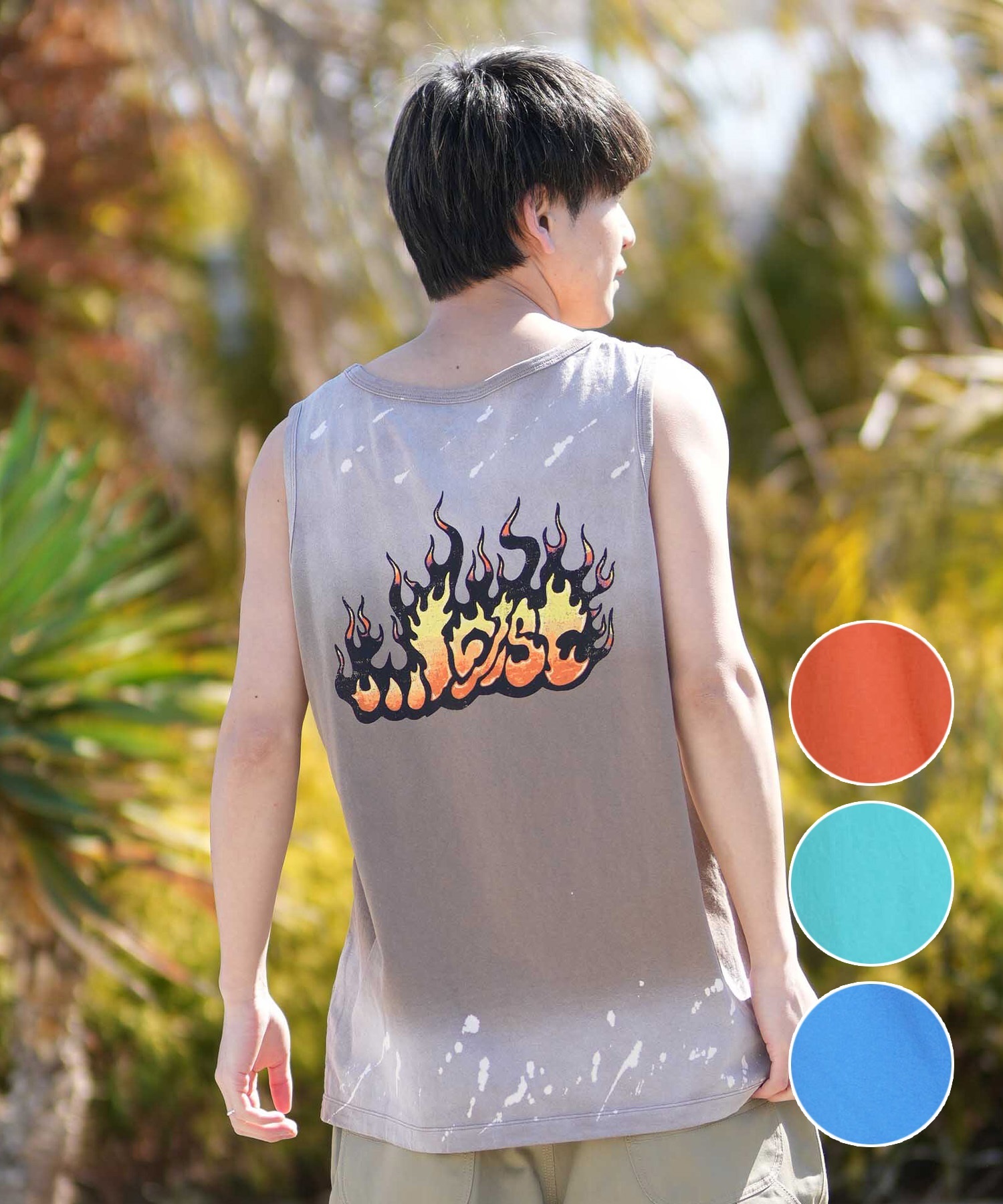 LOST ロスト タンクトップ メンズ バックプリント FLAME LAM TANK LM6S