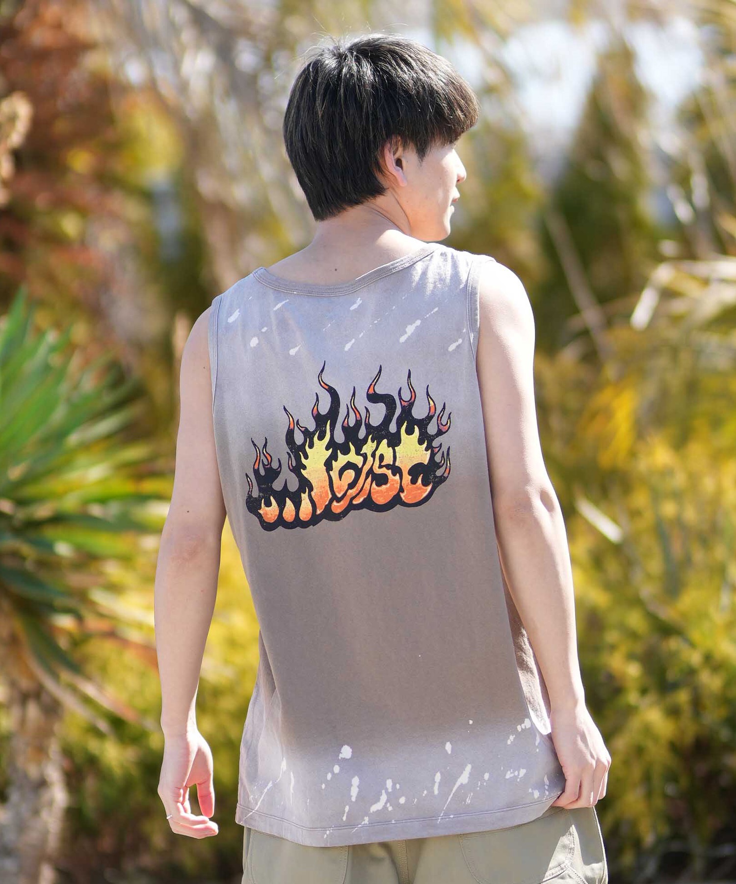 LOST ロスト タンクトップ メンズ バックプリント FLAME LAM TANK LM6S
