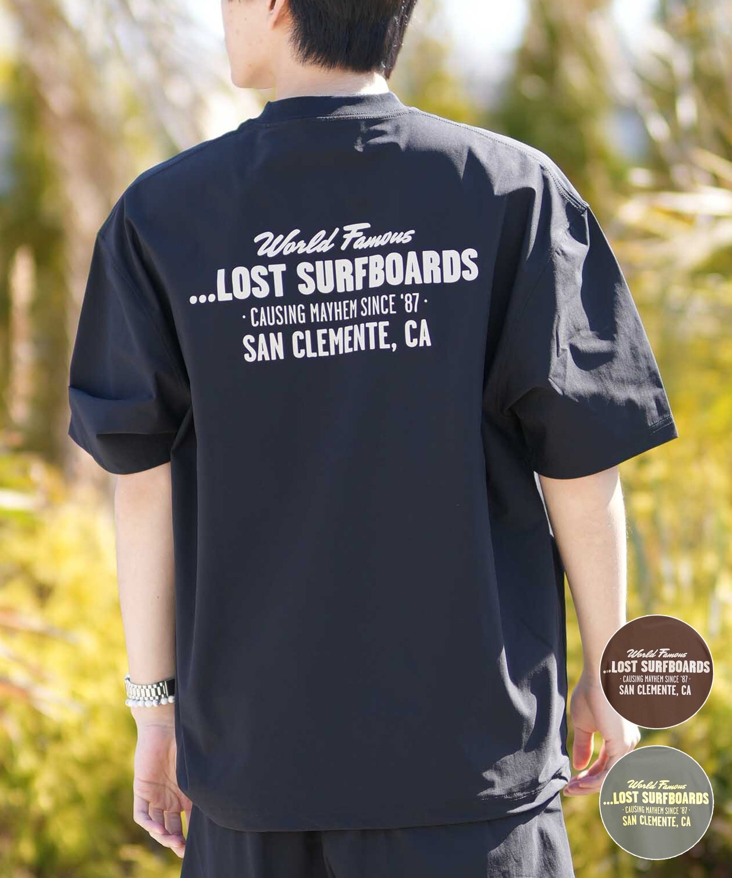LOST ロスト 水着 ラッシュガード 半袖 Tシャツ メンズ UVカット 吸汗
