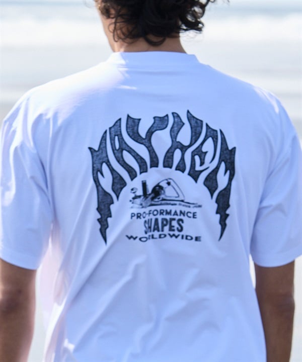 LOST ロスト 水着 ラッシュガード メンズ 半袖 Tシャツ UVカット 速乾 ストレッチ 水陸両用 LM6S-4303(WHT-M)