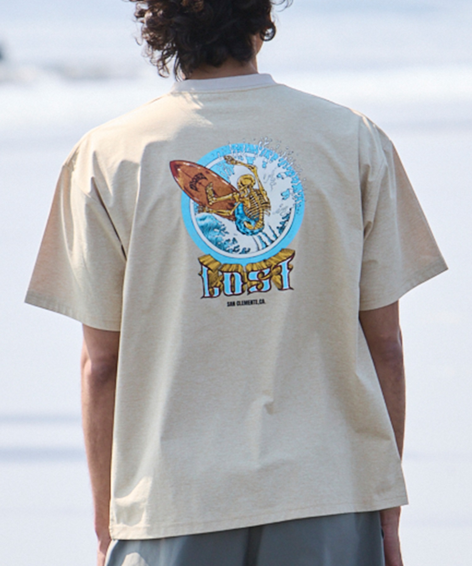 LOST ロスト 水着 ラッシュガード メンズ 半袖 Tシャツ UVカット 速乾 ストレッチ 水陸両用 LM6S-4305(CHINO-M)