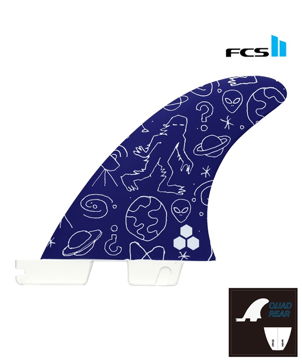 FCS2×Channel Islands Solution PC Quad Rear Fin Set サーフィン フィン ムラサキスポーツ