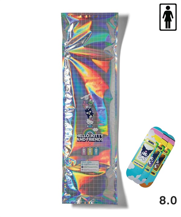 GIRL ガール スケートボード デッキ 8.0,8.25inch HELLO KITTY & FRIENDS ムラサキスポーツ 初心者 コラボ