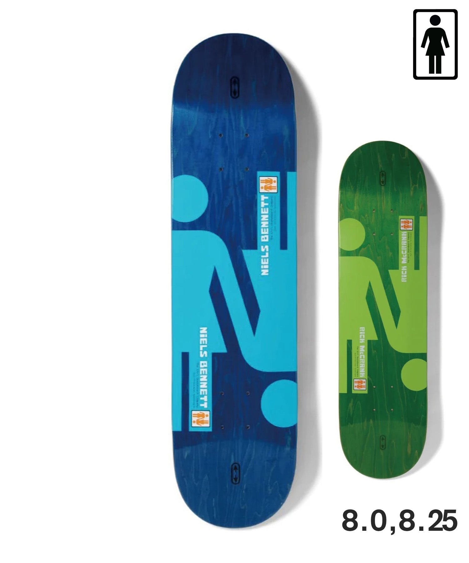 GIRL ガール スケートボード デッキ 8.0,8.25inch TWIN-TIP SELECTIONS