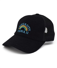 ハワイ大学　レインボー OTTO製 メッシュ キャップ ブラック 黒 虹 CASTANO カスターノ キャップ メッシュ カレッジ UNIVERSITY OF HAWAII