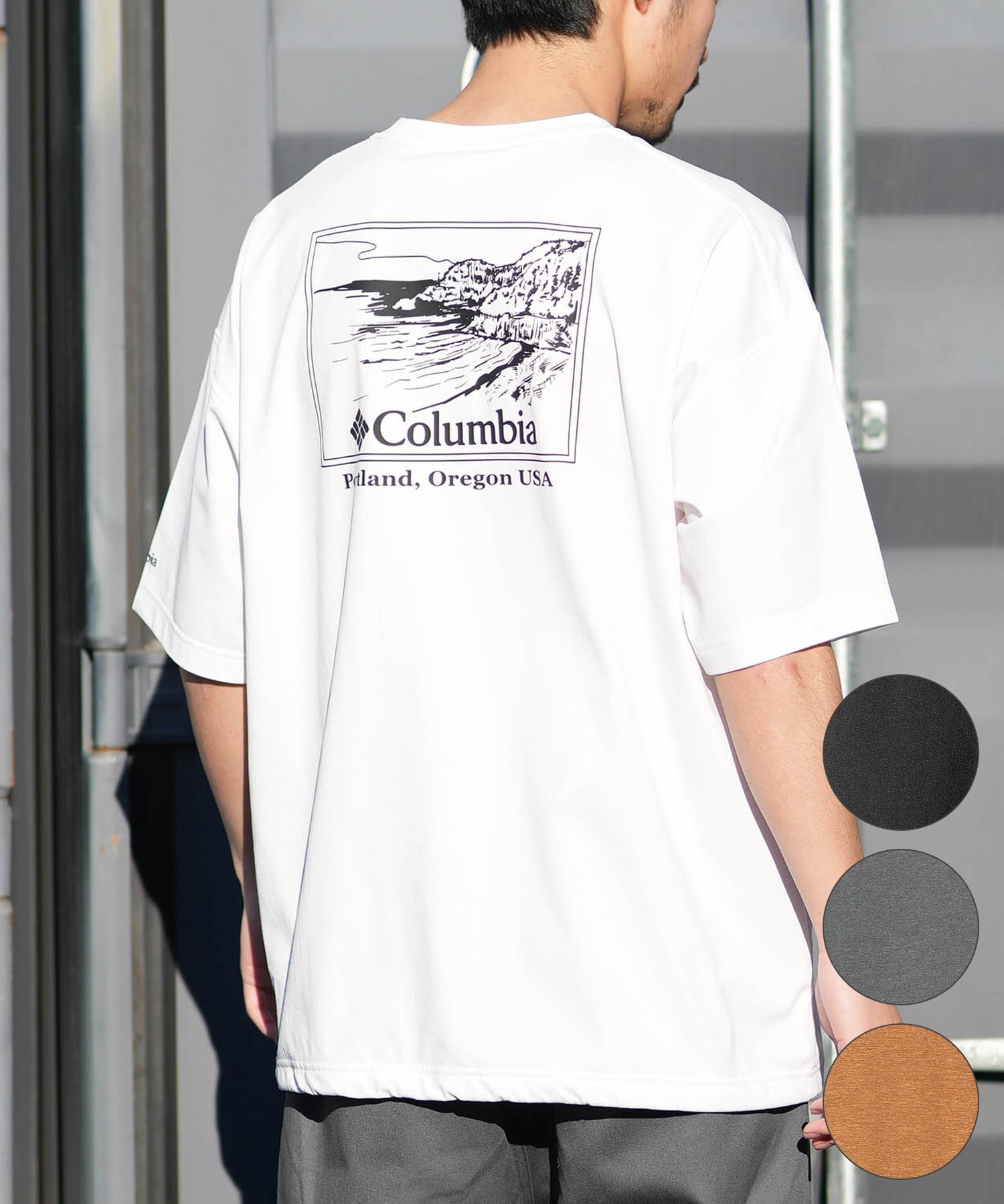 Columbia コロンビア 半袖 Tシャツ メンズ バックプリント 吸湿速乾 UV
