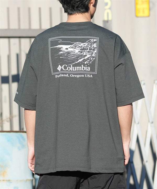 Columbia コロンビア 半袖 Tシャツ メンズ バックプリント 吸湿速乾 UVカット 水陸両用 PM0917 ムラサキスポーツ限定