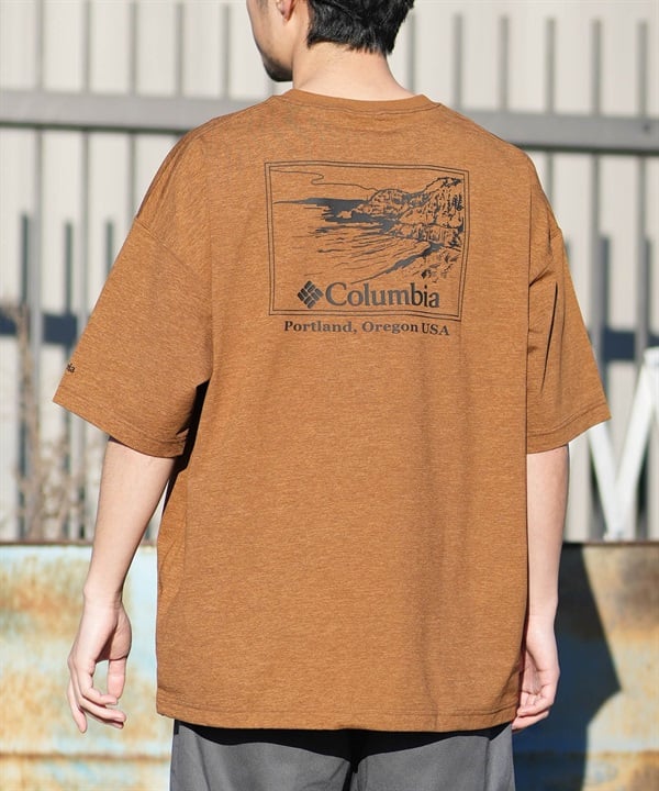 Columbia コロンビア 半袖 Tシャツ メンズ バックプリント 吸湿速乾 UVカット 水陸両用 PM0917 ムラサキスポーツ限定