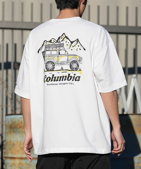 Columbia コロンビア 半袖 Tシャツ メンズ バックプリント 吸湿速乾 UVカット 水陸両用 PM0938 ムラサキスポーツ限定