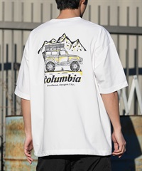 Columbia コロンビア 半袖 Tシャツ メンズ バックプリント 吸湿速乾 UVカット 水陸両用 PM0938 ムラサキスポーツ限定(100-S)