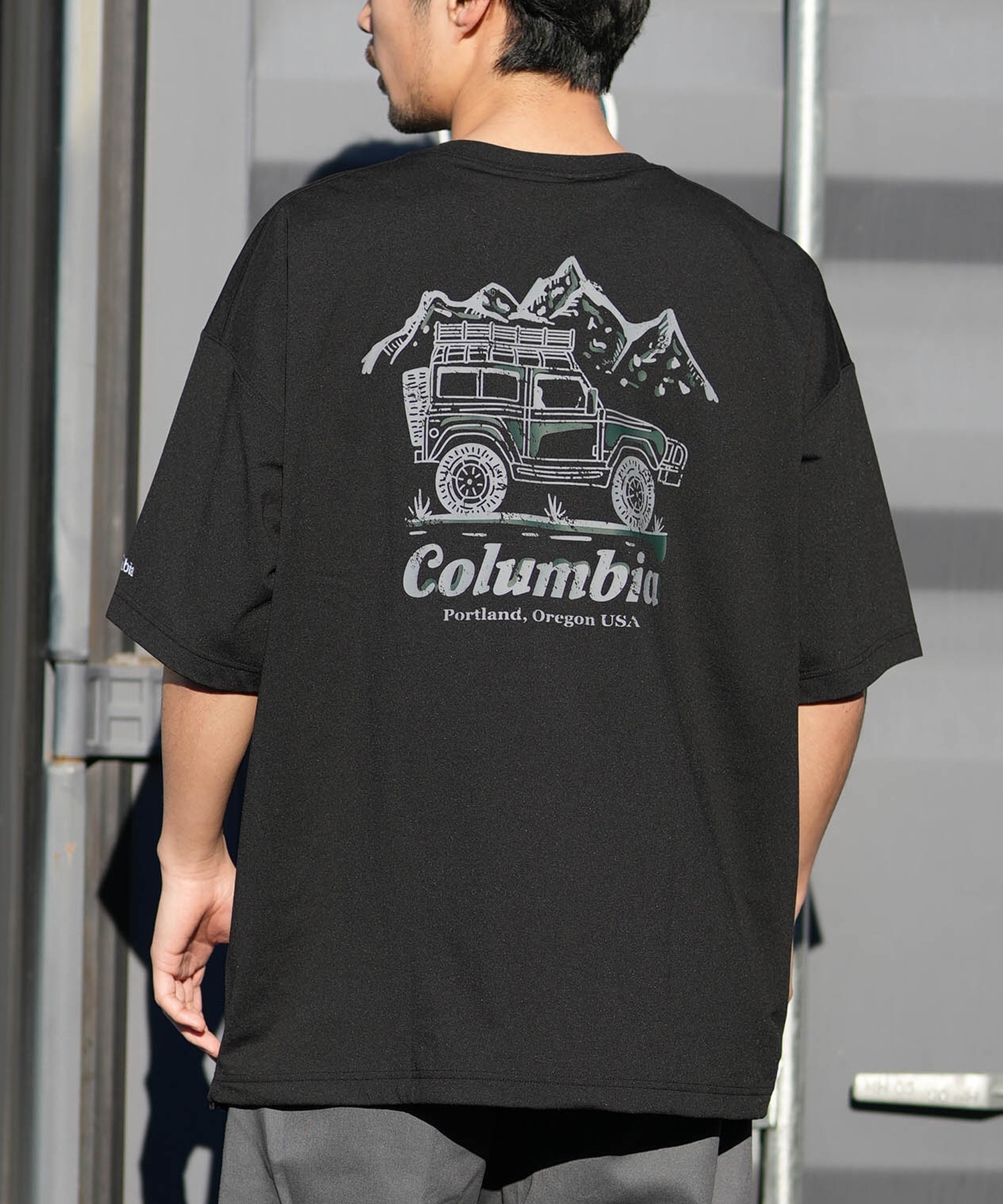 Columbia コロンビア 半袖 Tシャツ メンズ バックプリント 吸湿速乾 UVカット 水陸両用 PM0938 ムラサキスポーツ限定(010-S)