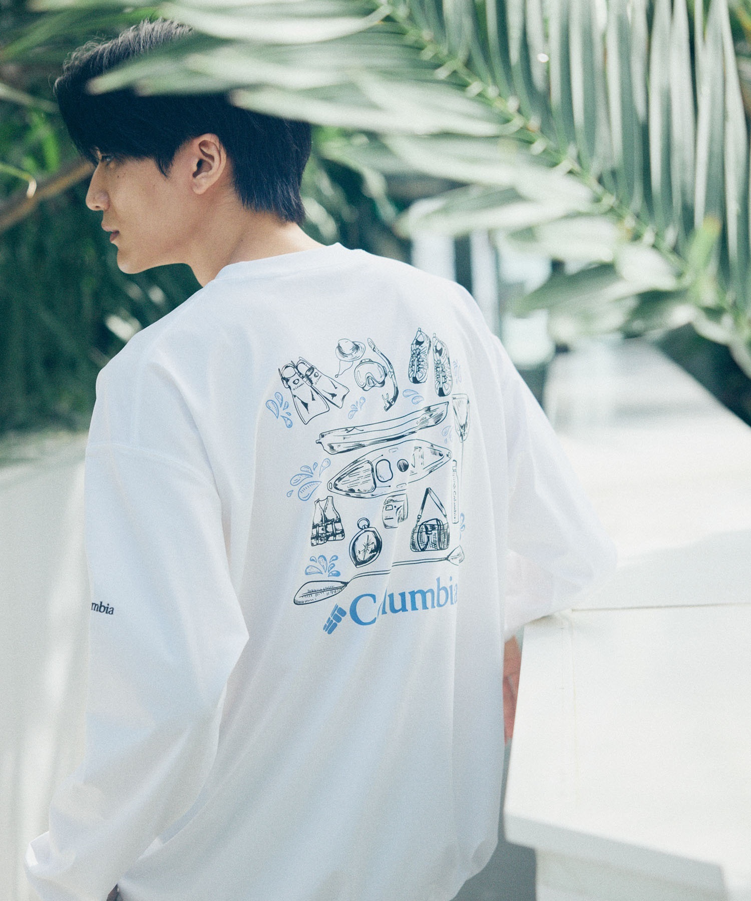 Columbia コロンビア 長袖 Tシャツ ロンT メンズ バックプリント 吸湿
