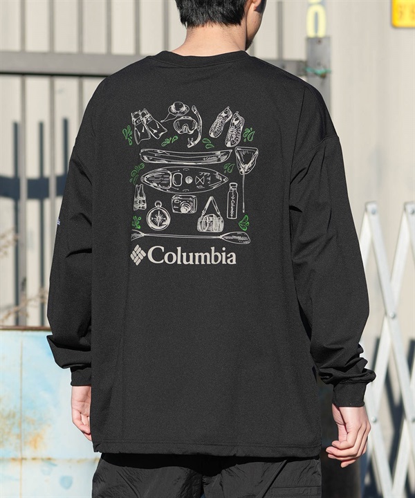 Columbia コロンビア 長袖 Tシャツ ロンT メンズ バックプリント 吸湿速乾 UVカット 水陸両用 PM0946 ムラサキスポーツ限定