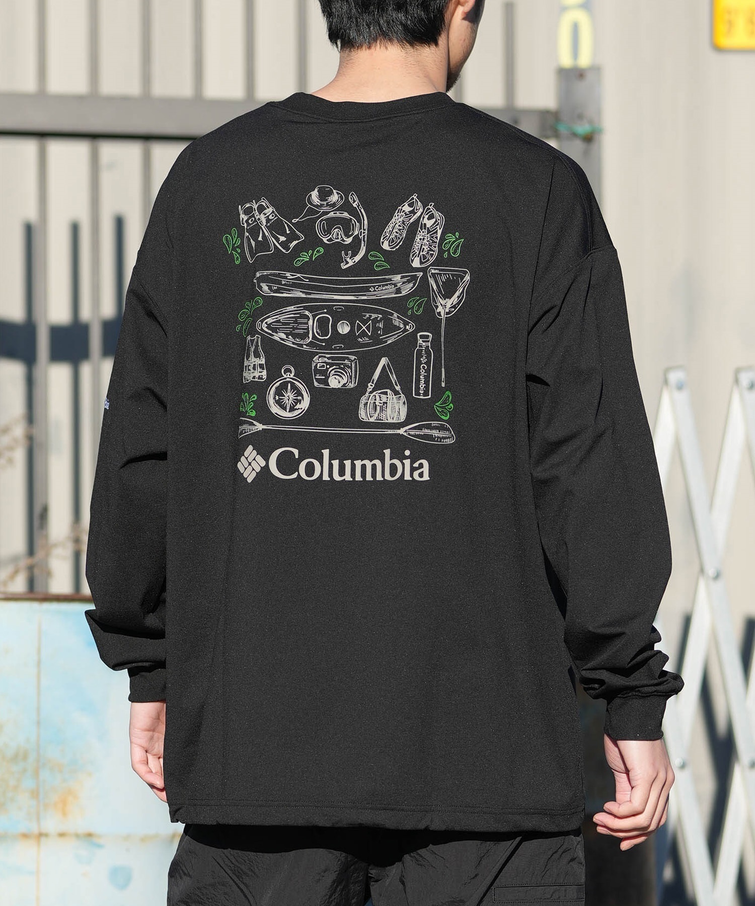 Columbia コロンビア 長袖 Tシャツ ロンT メンズ バックプリント 吸湿