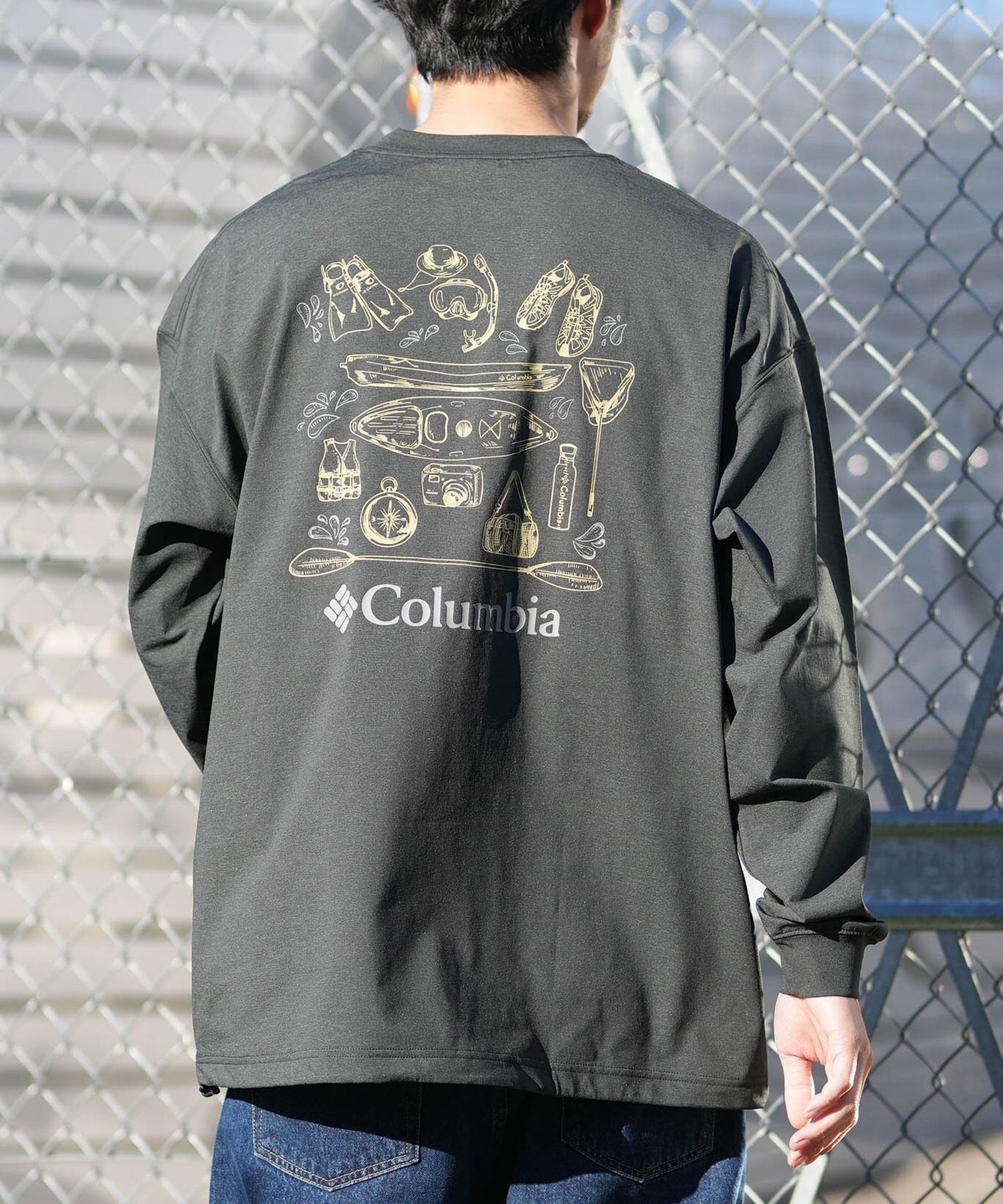 Columbia コロンビア 長袖 Tシャツ ロンT メンズ バックプリント 吸湿