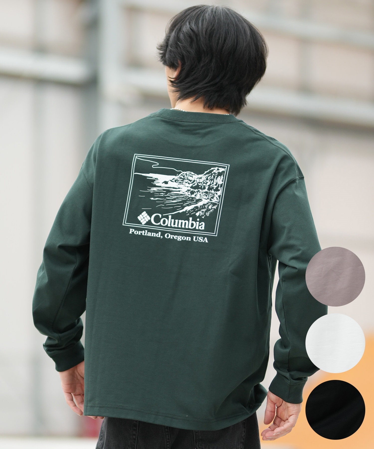 Columbia コロンビア 長袖 Tシャツ ロンT メンズ バックプリント