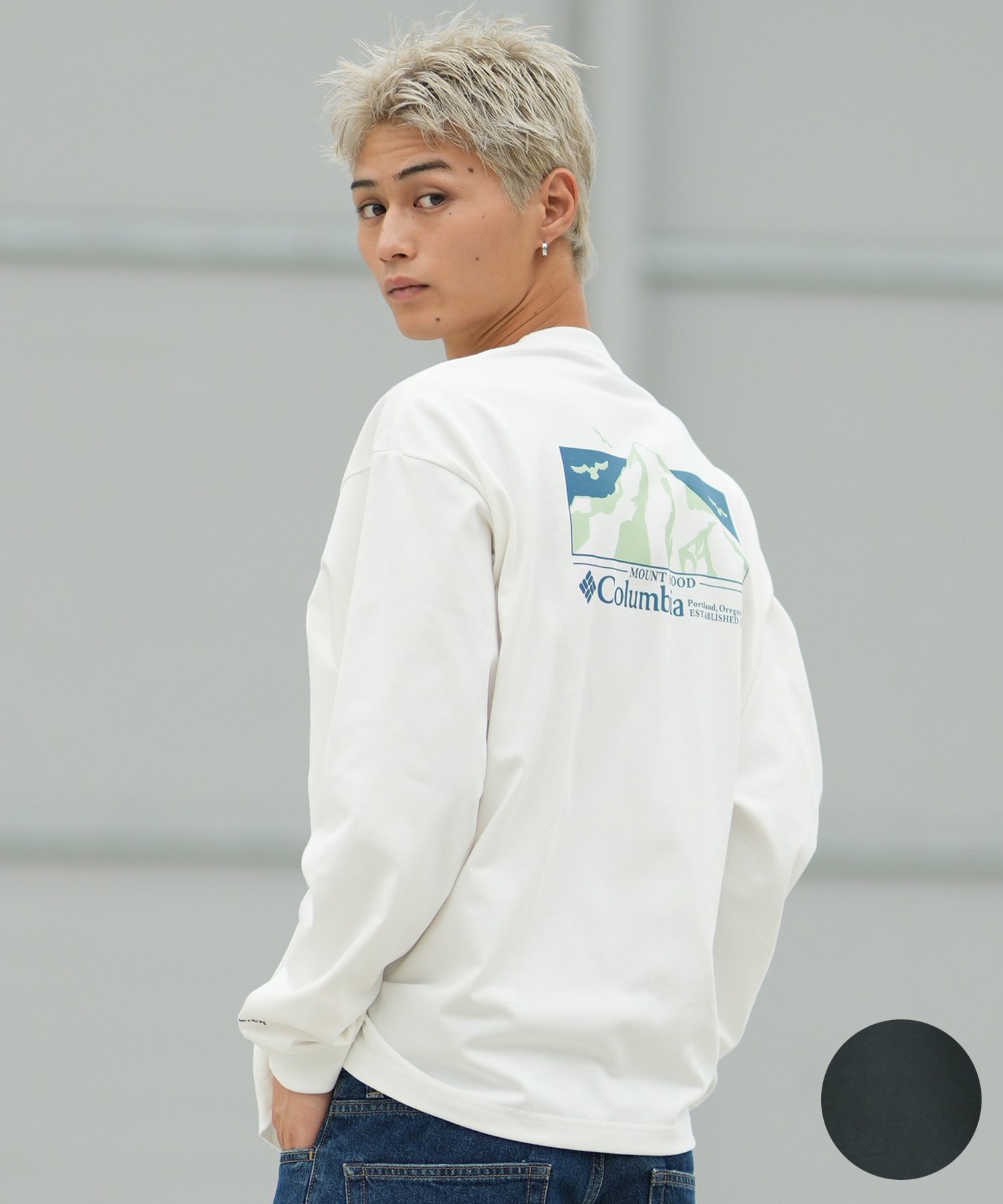 columbia コロンビア 長袖 Tシャツ ロンT メンズ バックプリント ロゴ