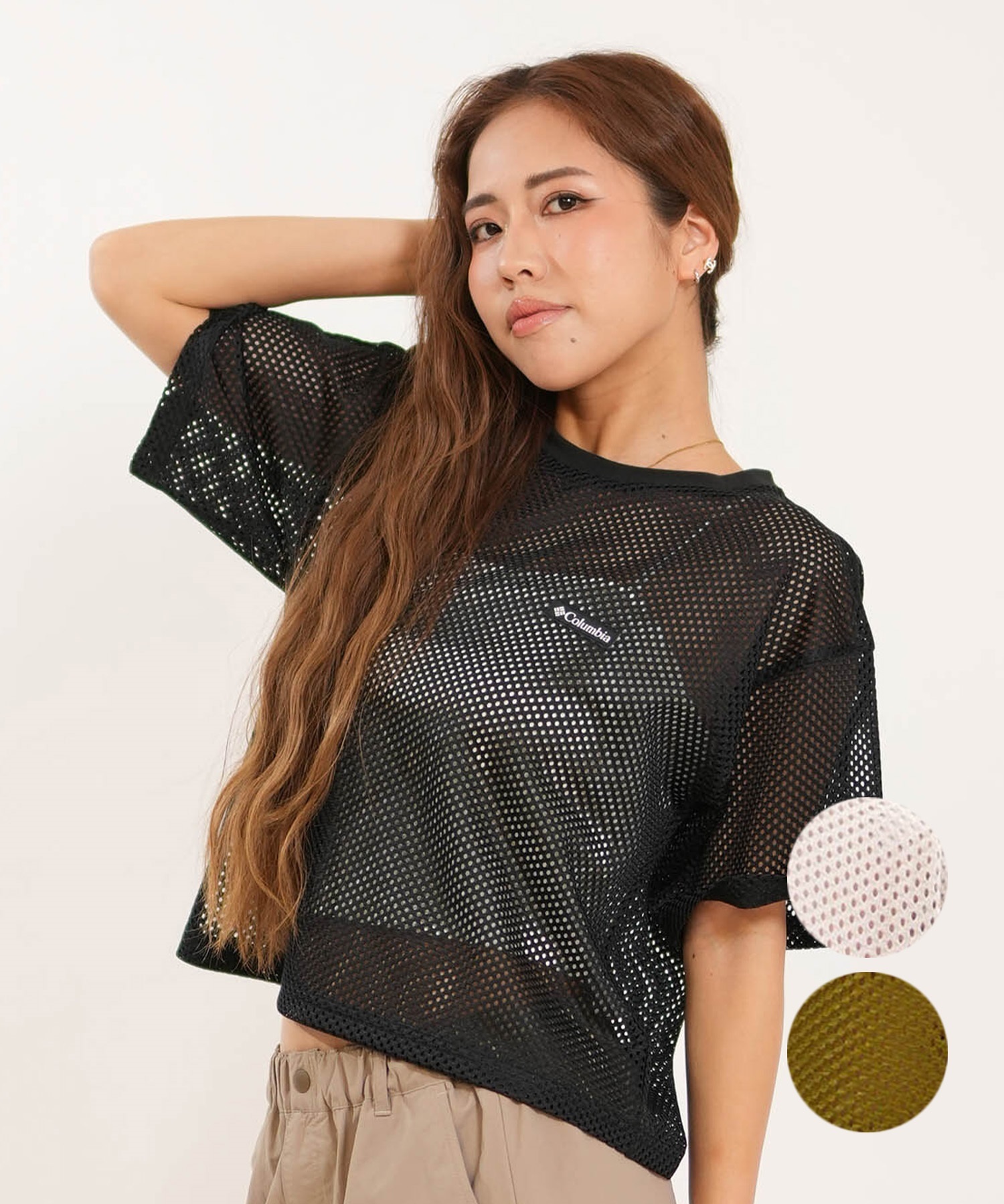 Columbia コロンビア 半袖 Tシャツ レディース メッシュ素材Tシャツ