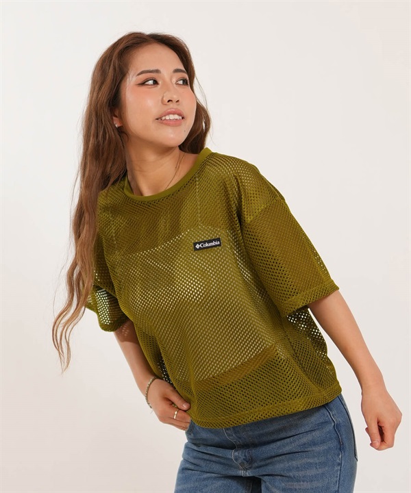 Columbia コロンビア 半袖 Tシャツ レディース メッシュ素材Tシャツ PL1356