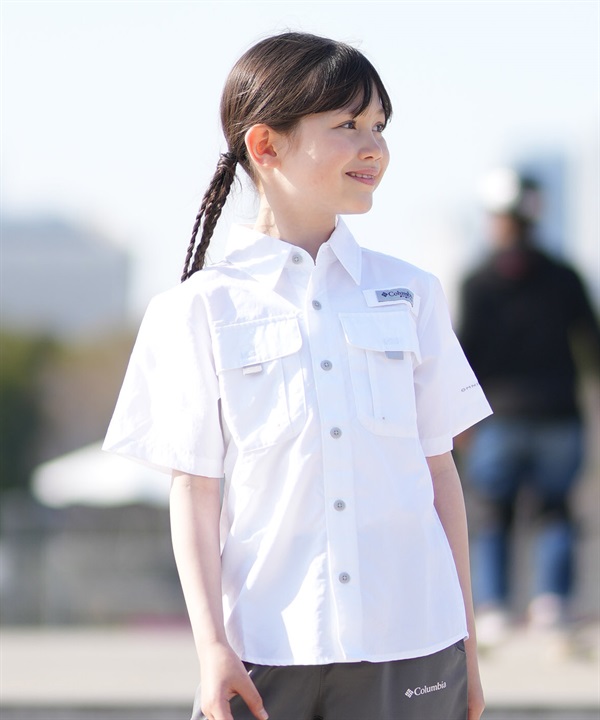 Columbia コロンビア 半袖 シャツ キッズ ジュニア 子供 シンプル Bahama II Short Sleeve Sh AB3841