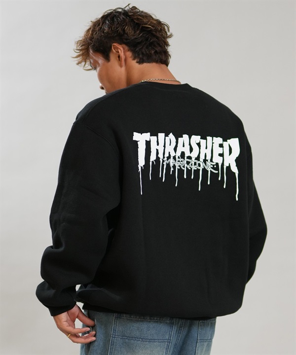 THRASHER スラッシャー トレーナー スウェット メンズ 裏起毛 450gCVCプリントトレーナー 264TH1TR108 ムラサキスポーツ限定