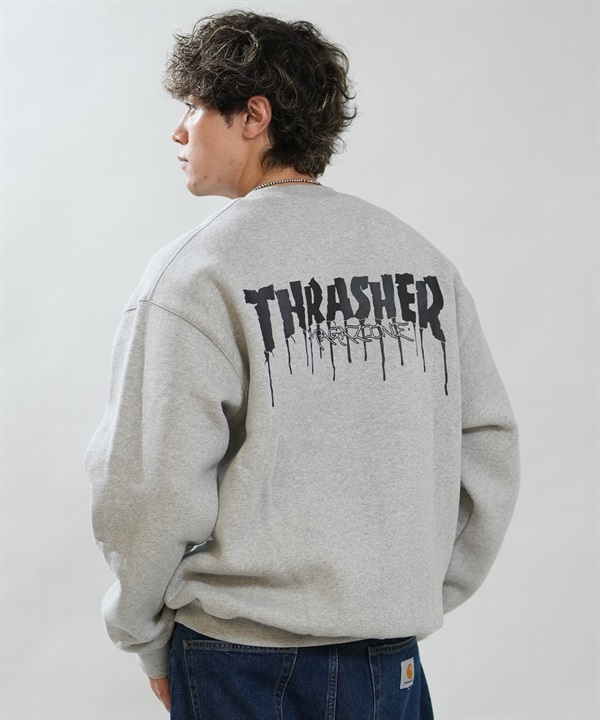 THRASHER スラッシャー トレーナー スウェット メンズ 裏起毛 450gCVCプリントトレーナー 264TH1TR108 ムラサキスポーツ限定