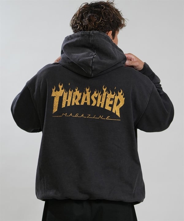 THRASHER スラッシャー プルオーバー パーカー フーディー メンズ 裏毛 420gパウダーブリーチ加工POパーカー 264TH1PK102 ムラサキスポーツ限定