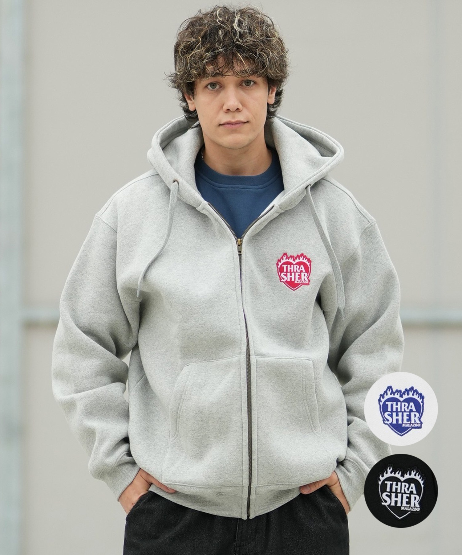 THRASHER スラッシャー ジップアップ パーカー フーディー メンズ 裏