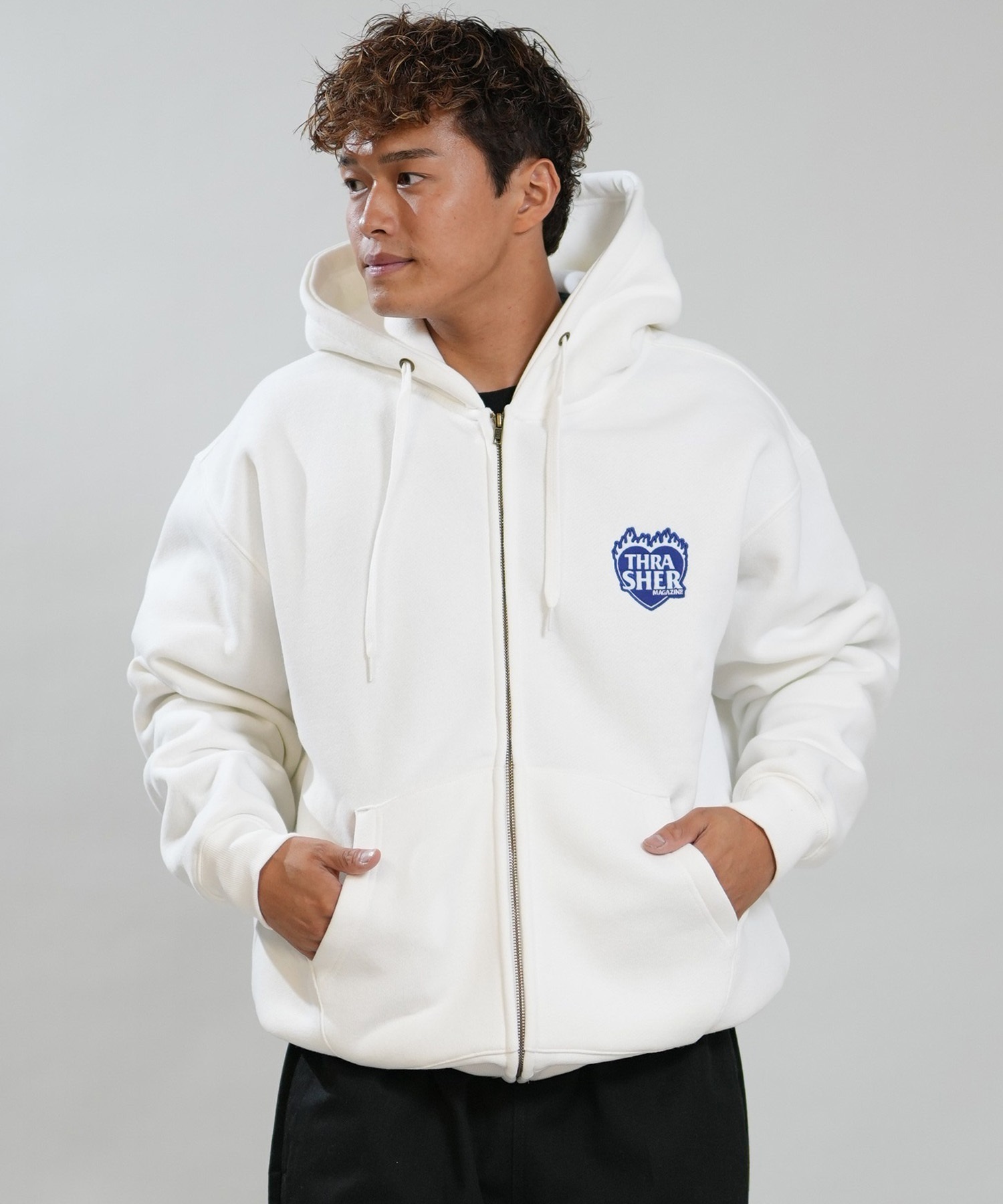 THRASHER スラッシャー ジップアップ パーカー フーディー メンズ 裏