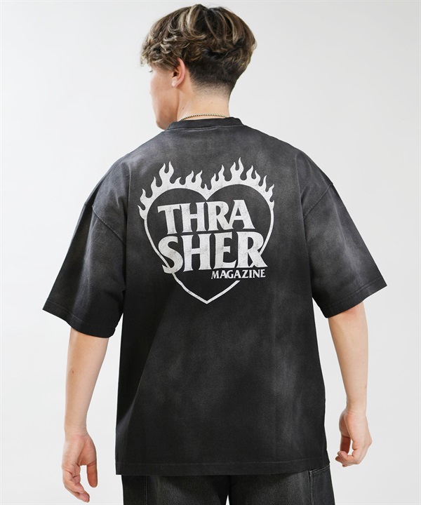 THRASHER スラッシャー 半袖 Tシャツ メンズ バックプリント 古着風 ヴィンテージ加工 262TH1ST077