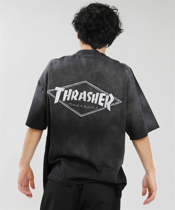 THRASHER スラッシャー 半袖 Tシャツ メンズ バックプリント 古着風 ヴィンテージ加工 262TH1ST078