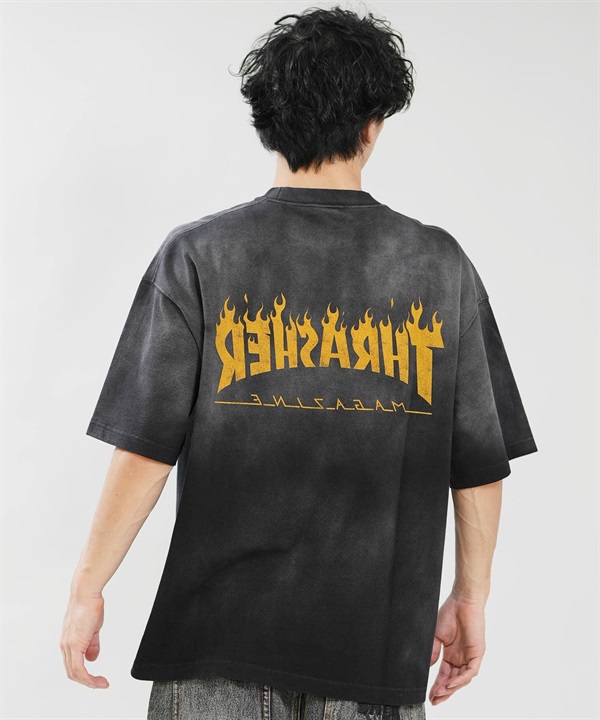 THRASHER スラッシャー 半袖 Tシャツ メンズ バックプリント 古着風 ヴィンテージ加工 262TH1ST079