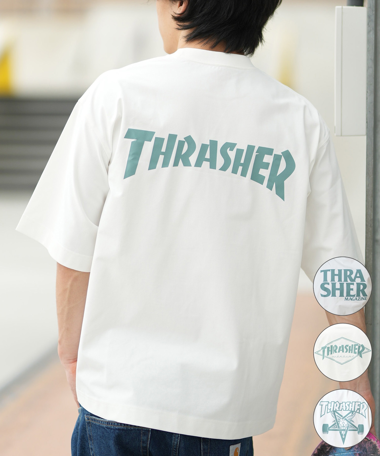 THRASHER スラッシャー 半袖 Tシャツ メンズ ポケT ロゴ バック