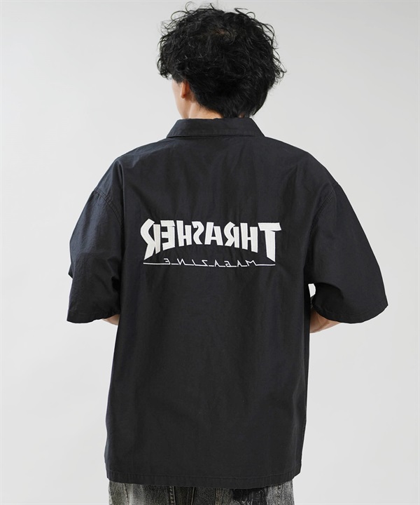 THRASHER スラッシャー 半袖 シャツ メンズ バックプリント 古着風 ヴィンテージ加工 262TH1SH090