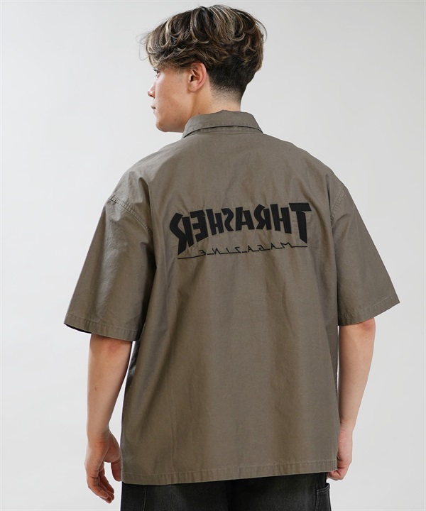 THRASHER スラッシャー 半袖 シャツ メンズ バックプリント 古着風 ヴィンテージ加工 262TH1SH090