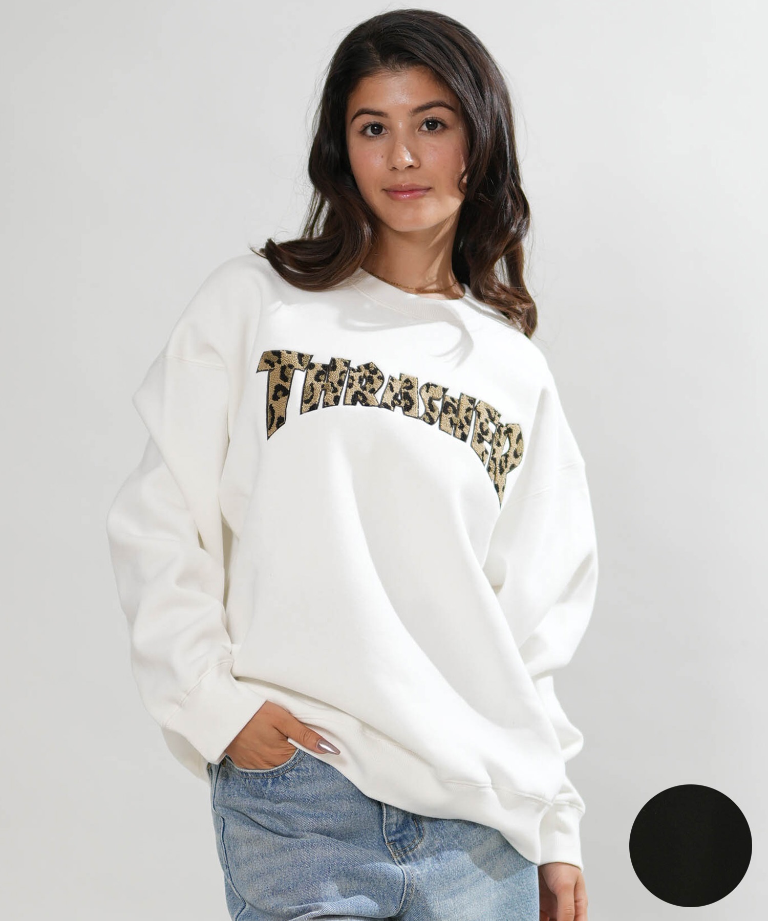 THRASHER スラッシャー トレーナー スウェット レディース ロゴ ヒョウ