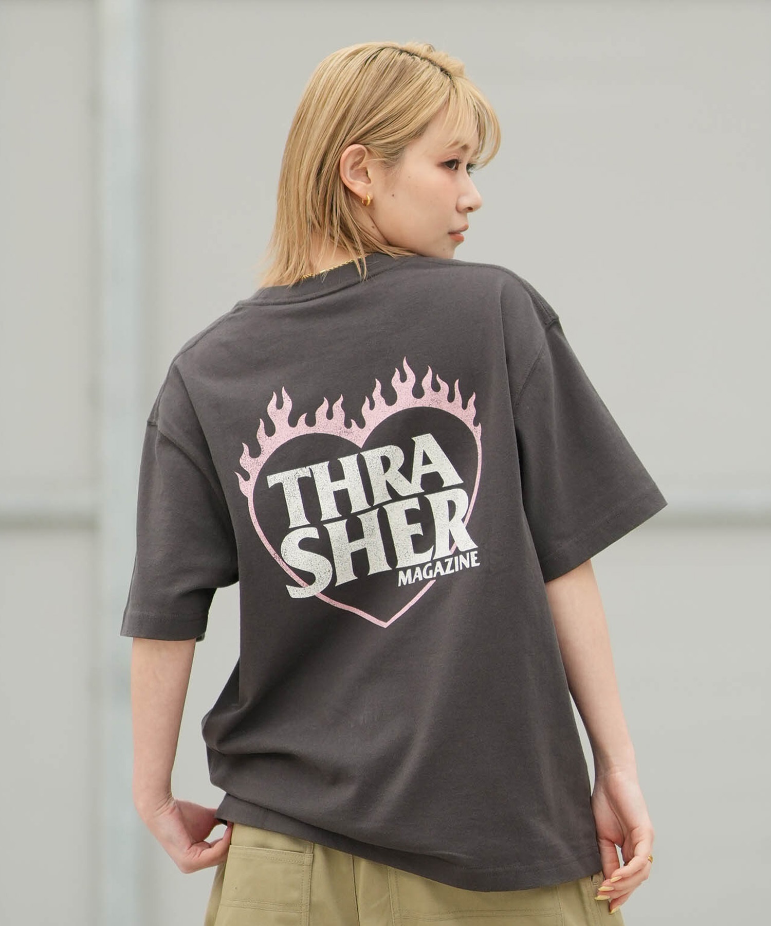 THRASHER スラッシャー 半袖 Tシャツ レディース バックプリント