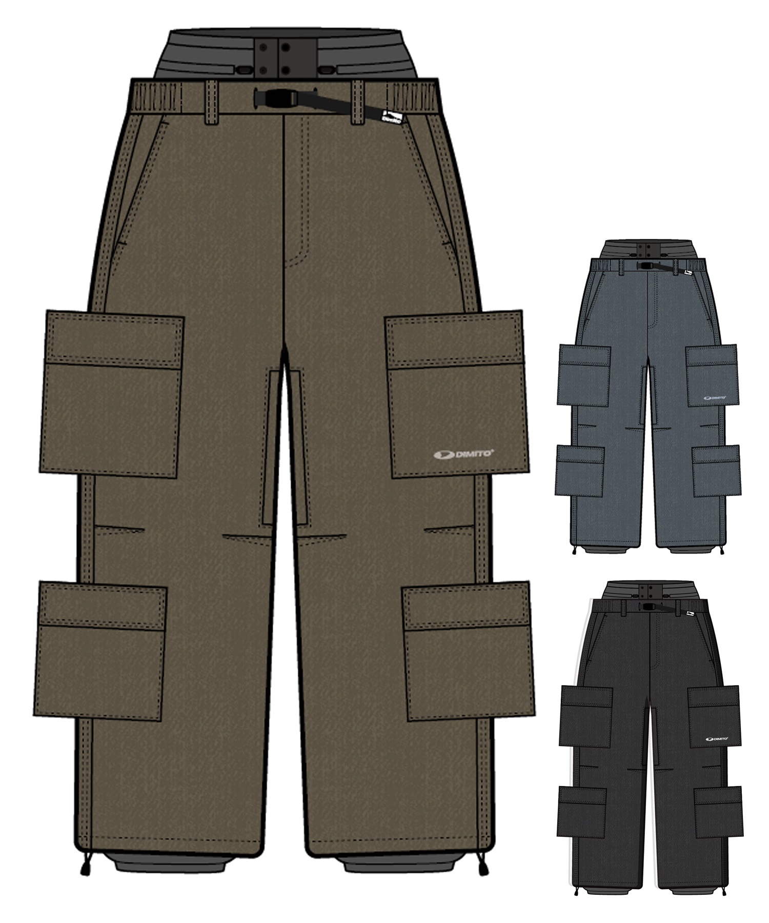 dimito スノーボード パンツ ウェア カーゴパンツ DIMITO ディミト デニムマルチカーゴパンツ DENIM MULTI CARGO PANTS