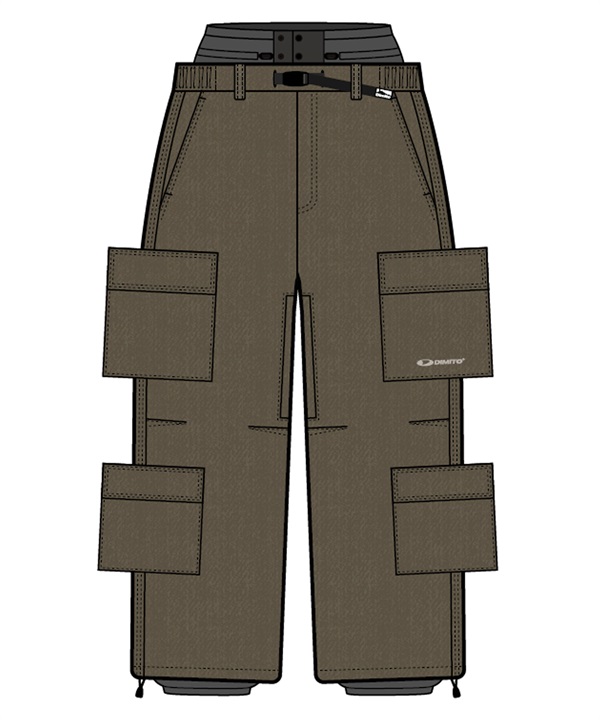 DIMITO ディミト デニムマルチカーゴパンツ DENIM MULTI CARGO PANTS スノーボード ウェア パンツ リアルデニム ユニセックス 26-27 早期購入 店頭受取対象外