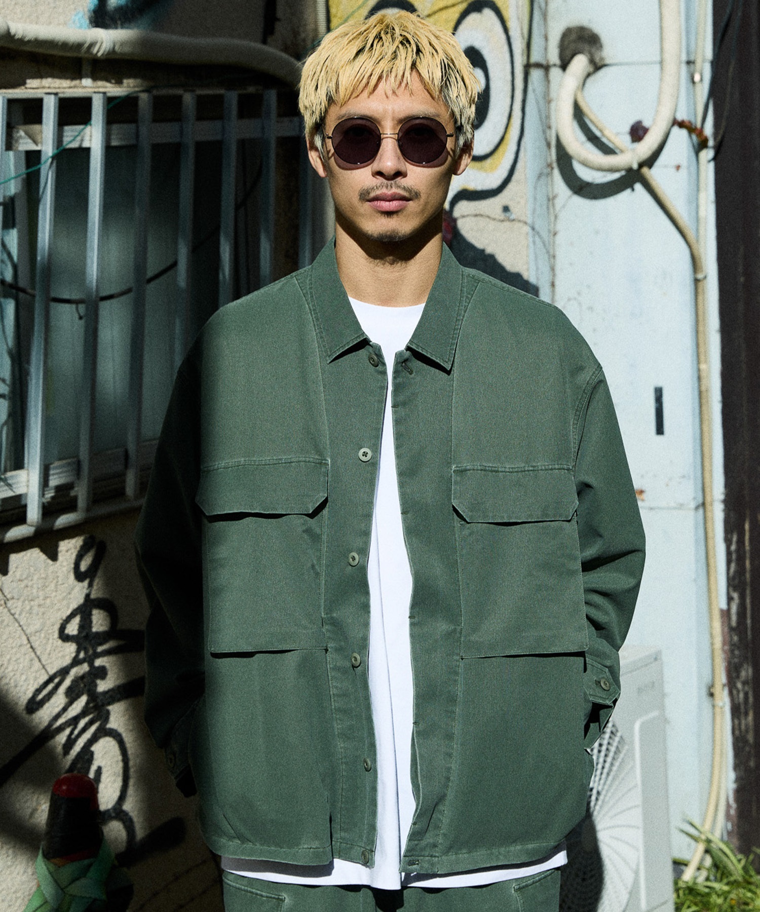 DEAR LAUREL ディアローレル ジャケット メンズ DOT DOBBY WORK JACKET DL26S-0102(OLV-M)