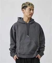DEAR LAUREL ディアローレル プルオーバー パーカー フーディー メンズ ピグメント加工 無地 裏毛 DL26F-1201(BLK-M)