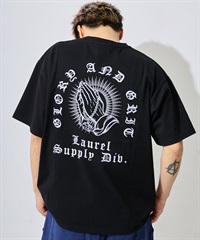 DEAR LAUREL ディアローレル 半袖 Tシャツ メンズ バックプリント LETTER SOUL PRAYING HAND DL26S-2104(BLK-M)
