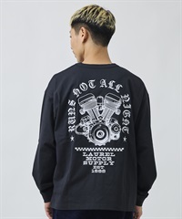 DEAR LAUREL ディアローレル 長袖 Tシャツ ロンT メンズ バックプリント DL26F-2203(BLK-M)