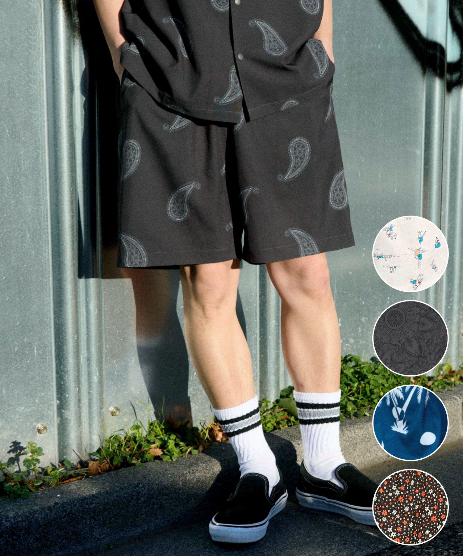 DEAR LAUREL ディアローレル ハーフパンツ ショートパンツ 水陸両用 ショーツ VACATION SHORTS DL26S-3302(BLK-M)