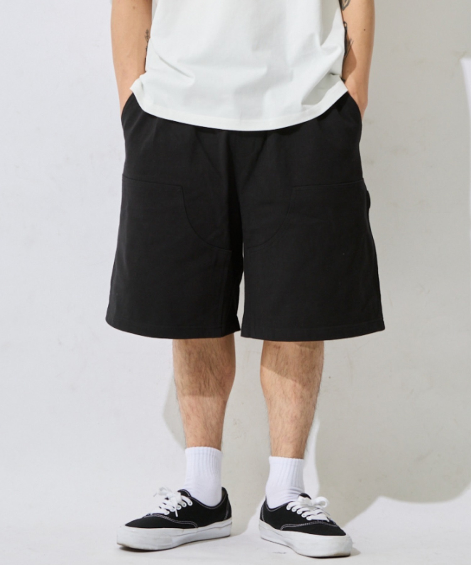 DEAR LAUREL ディアローレル ハーフパンツ ショートパンツ メンズ ショーツ BAGGY SWEAT SHORTS DL26S-3307(BLK-M)