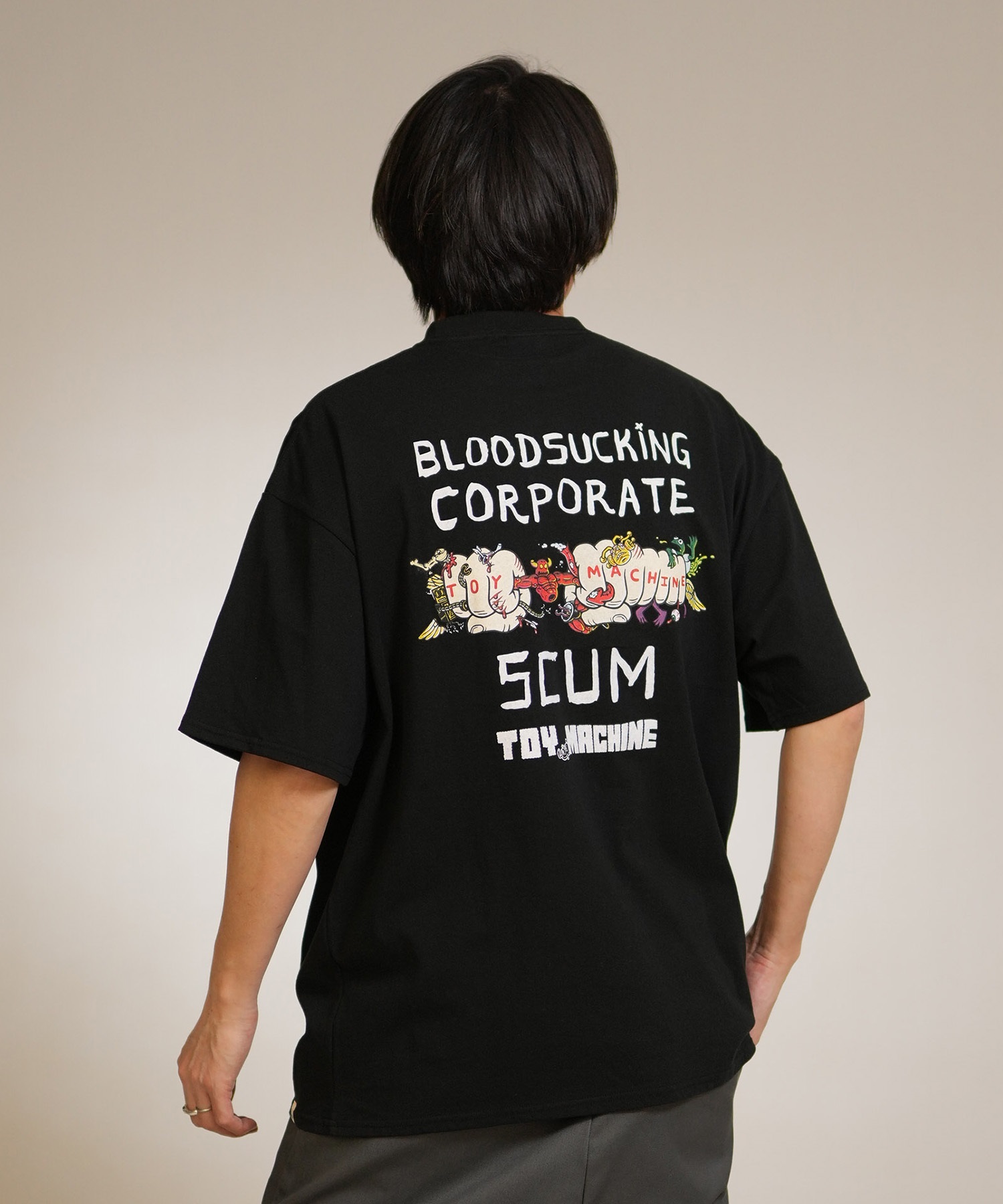 TOY MACHINE トイマシーン 半袖 Tシャツ メンズ バックプリント LIVING