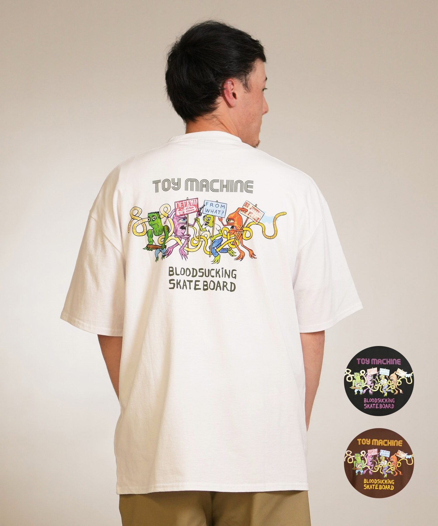 TOY MACHINE トイマシーン 半袖 Tシャツ メンズ バックプリント DEFEND